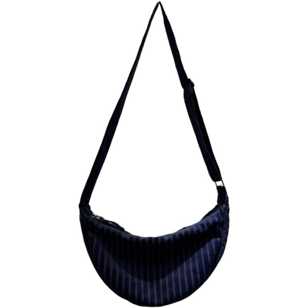 Versatile Adjustable Crescent Bag Stylish Cotton Crossbody In Two Colors
